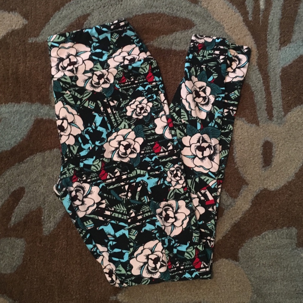 OS Geometric Rose Lularoe Leggings